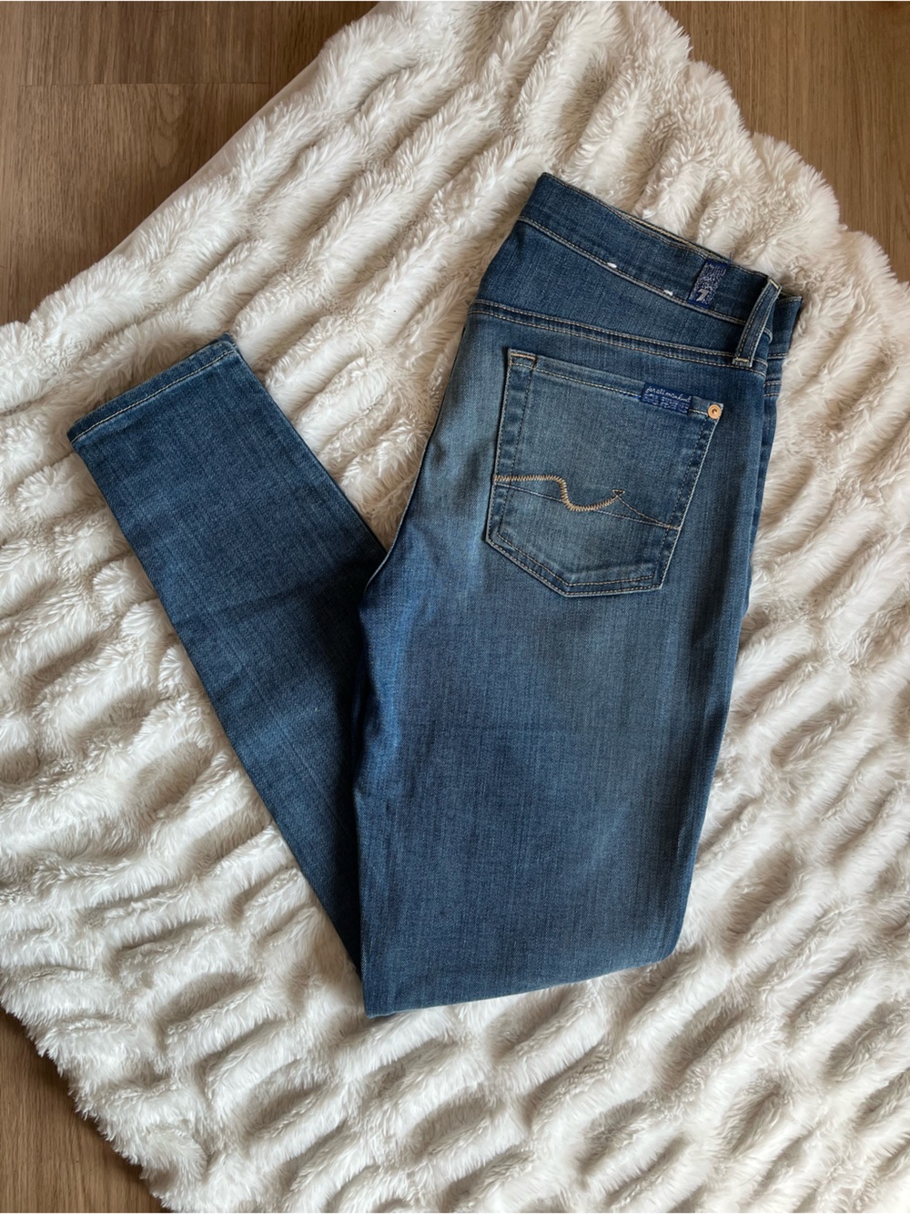 7 for all mankind Light Wash Straight Leg Jeans